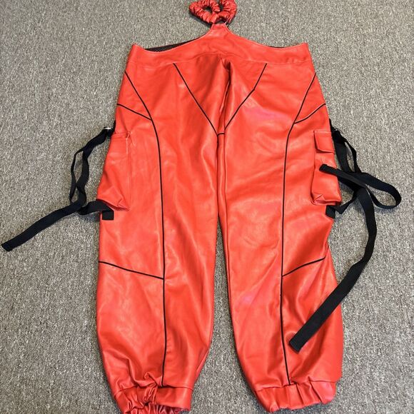 Namilia Size M Red Rave Moto Pants -  Elastic Waist - Runs very big - Raver - Picture 1 of 10